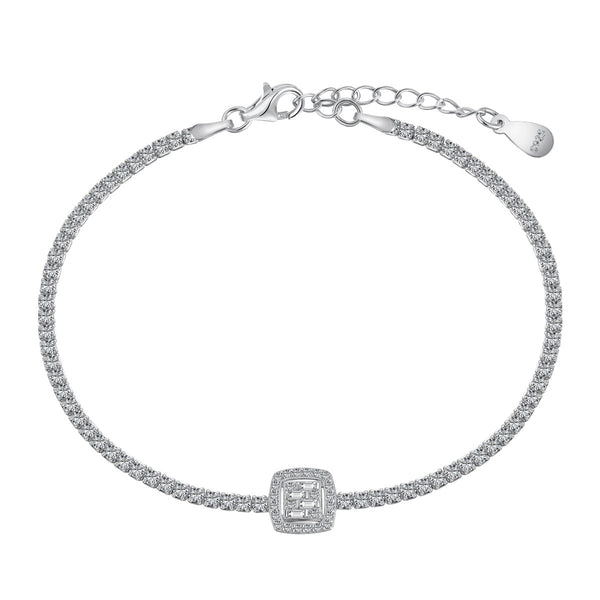 [Clover Jewelrys]Pulsera de banquete cuadrada deslumbrante y lujosa