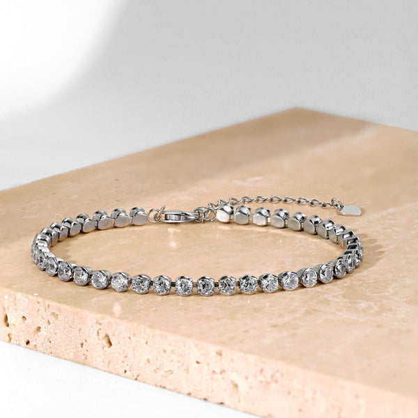 [Clover Jewelrys]Pulsera diaria deslumbrante y brillante de corte redondo