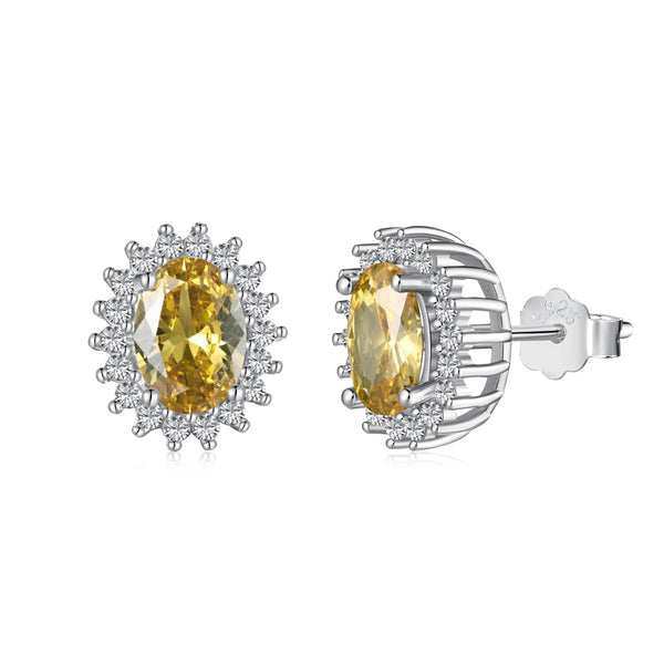 [Clover Jewelrys]Pendientes diarios delicados con corte ovalado radiante