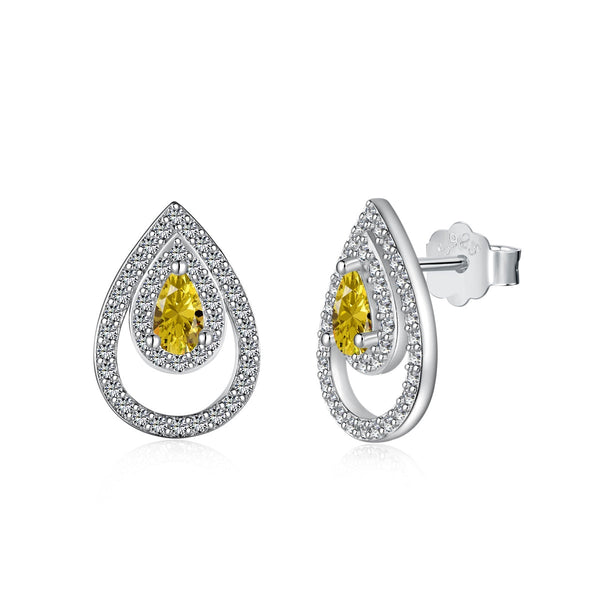 [Clover Jewelrys]Pendientes diarios delicados con forma de gota de agua brillante