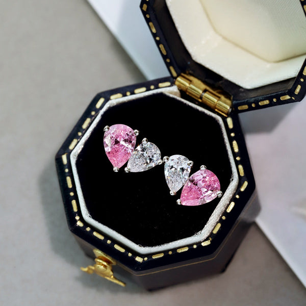 [Clover Jewelrys]Pendientes de amante con corte de corazón elegantes y deslumbrantes