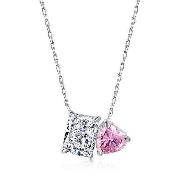 [Clover Jewelrys]Collar deslumbrante de forma cuadrada y de corazón