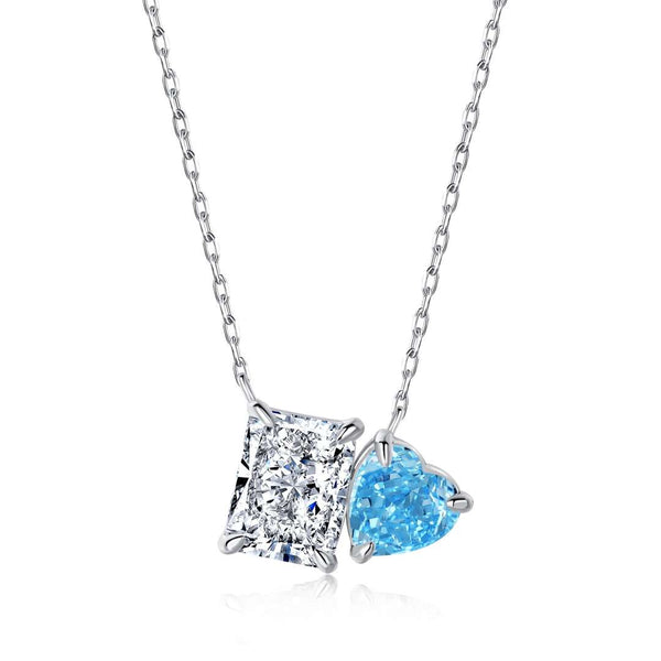 [Clover Jewelrys]Collar deslumbrante de forma cuadrada y de corazón