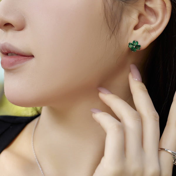 [Clover Jewelrys]Pendientes de bola trébol de cuatro hojas