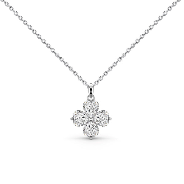 [Clover Joyas]Collar de Cuentas de Trébol de Cuatro Hojas en Forma de Corazón