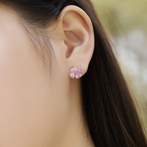 [Clover Jewelrys]Pendientes de bola trébol de cuatro hojas