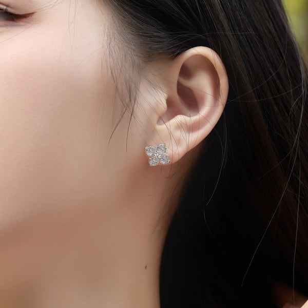 [Clover Jewelrys]Pendientes de trébol de cuatro hojas y estrella de ocho puntas
