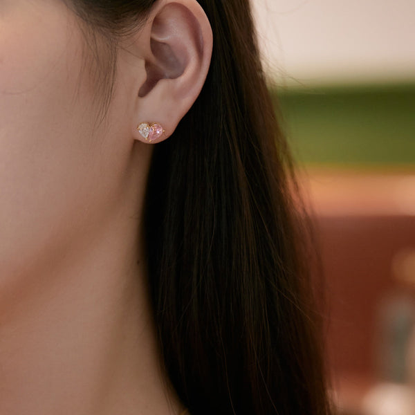 [Clover Jewelrys]Pendientes de amante con corte de corazón elegantes y deslumbrantes