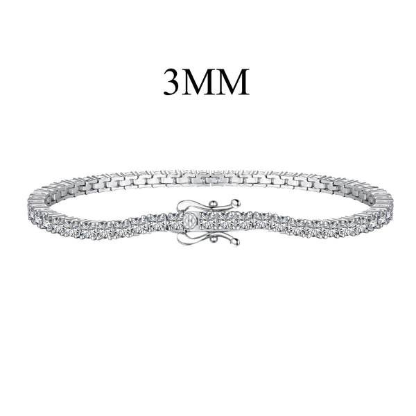 [Clover Jewelrys]Pulsera de tenis Dainty Charming de corte redondo