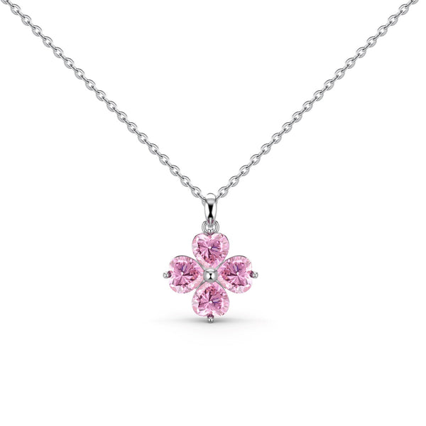 [Clover Joyas]Collar de Cuentas de Trébol de Cuatro Hojas en Forma de Corazón