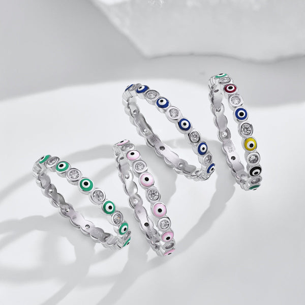 [Clover Jewelrys]Anillo diario vibrante de forma redonda brillante