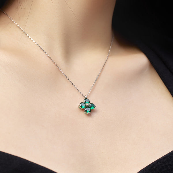 [Clover Jewelrys]Collar de Trébol de Cuatro Hojas y Estrella de Ocho Puntas