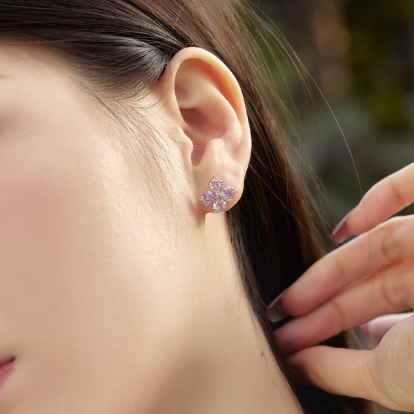 [Clover Jewelrys]Pendientes de trébol de cuatro hojas y estrella de ocho puntas