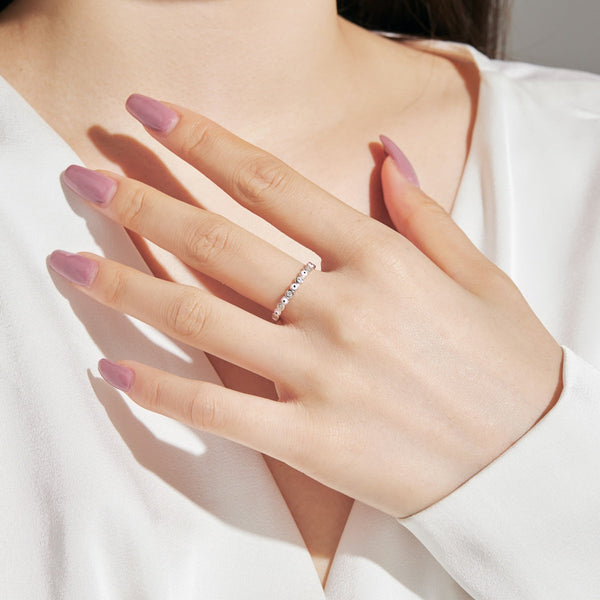 [Clover Jewelrys]Anillo diario vibrante de forma redonda brillante