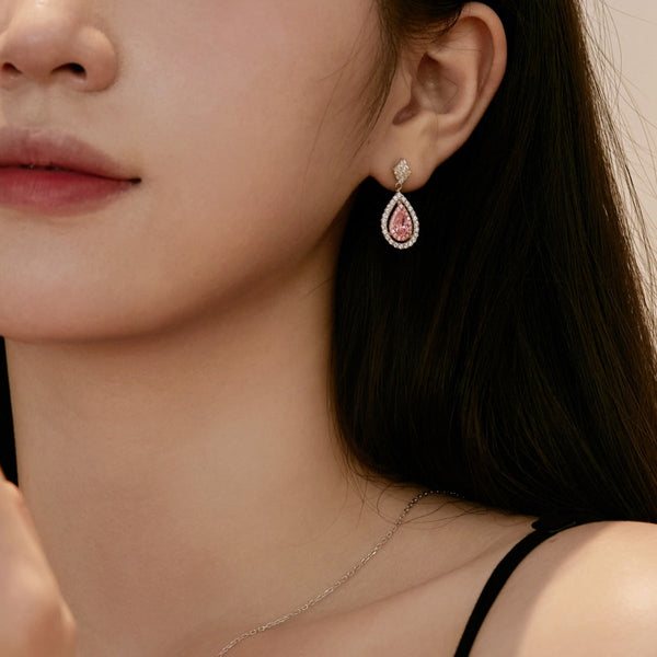 [Clover Jewelrys]Pendientes de banquete con forma de gota de agua, delicados y ornamentados
