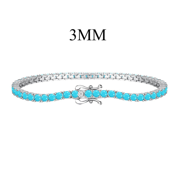 [Clover Jewelrys]Pulsera de tenis Dainty Charming de corte redondo