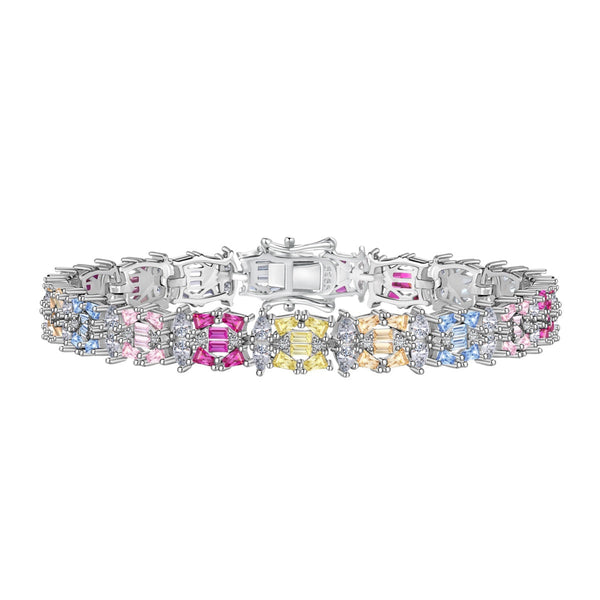 [Clover Jewelrys]Pulsera de Fiesta Delicada Multicolor con Cortes Múltiples