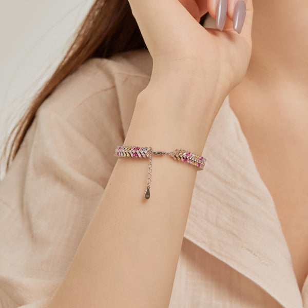 [Clover Jewelrys]Pulsera diaria delicada con esmeralda talla radiante