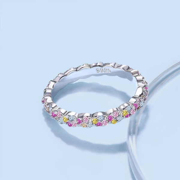[Clover Jewelrys]Anillo diario redondo efervescente delicado