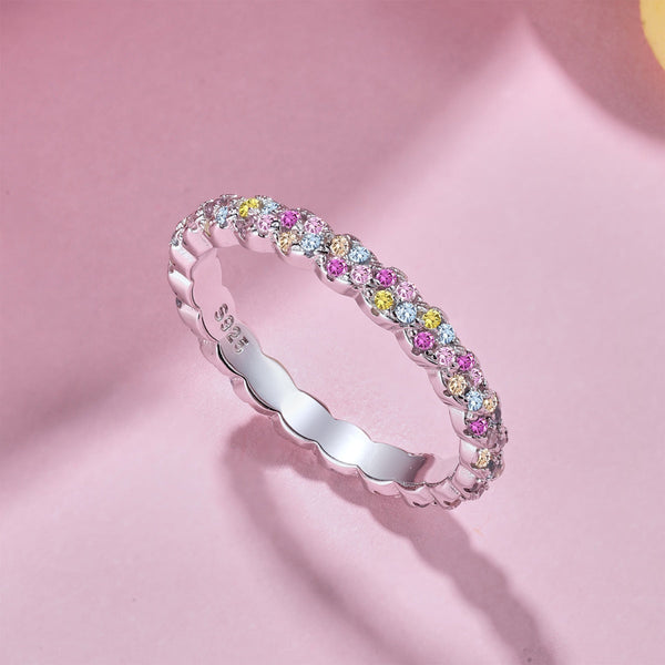 [Clover Jewelrys]Anillo diario redondo efervescente delicado