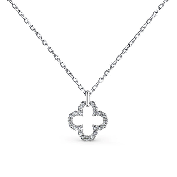 [Clover Jewelrys]Collar exquisito con diseño calado de trébol de cuatro hojas