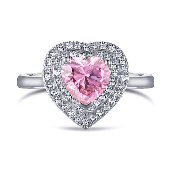 [Clover Jewelrys]Delicado Anillo de Boda en Forma de Corazón Ebulliente
