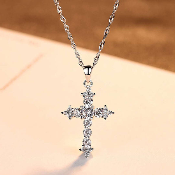 [Clover Jewelrys]Delicado Collar con Forma de Cruz