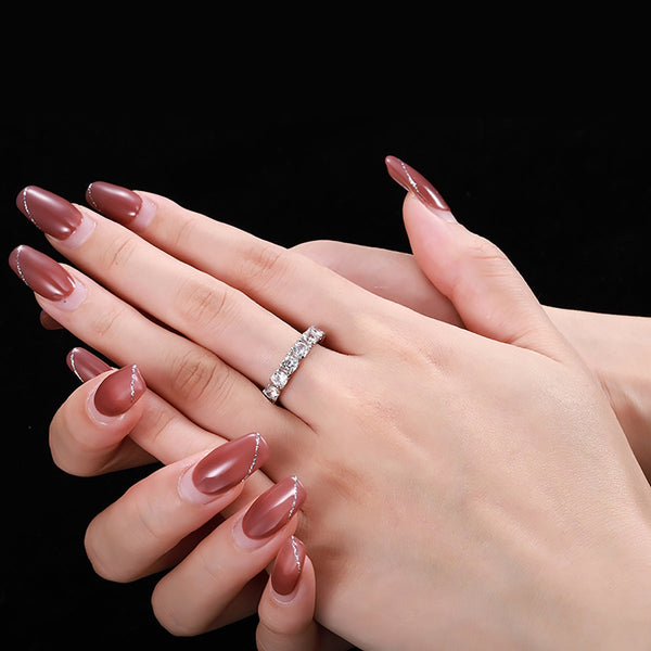 [Clover Jewelrys]Anillo Eternity con circonitas redondas