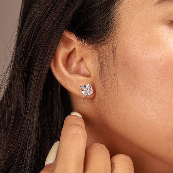[Clover Jewelrys]Pendientes cuadrados ornamentados