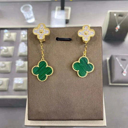 [Kincade Jewelrys]CLOVER  2 MOTIFS  DIAMOND  EARRINGS (MULTIPLE CHOICESç´