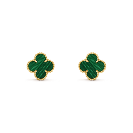 [Kincade Jewelrys]CLOVER MEDIUM 1 MOTIFS MALACHITE  EARRINGS