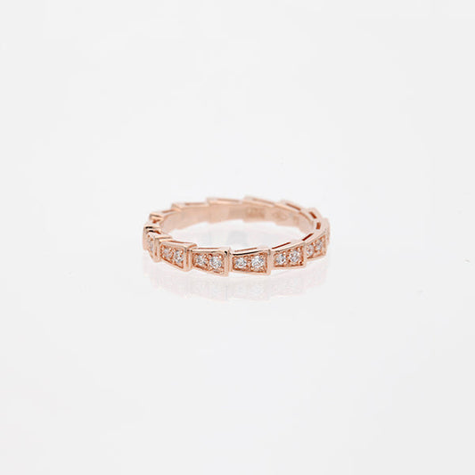 [Kincade Jewelrys]SERPENTI RING PINK GOLD DIAMOND PAVED 3MM