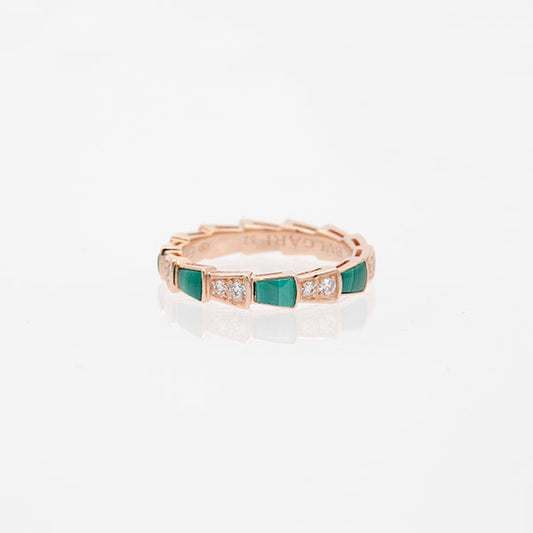 [Kincade Jewelrys]SERPENTI RING PINK GOLD MALACHITE DIAMOND 3MM
