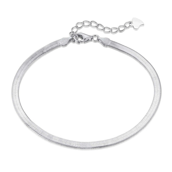 [Clover Jewelrys]Collar de hoja de cadena de hueso de serpiente plana