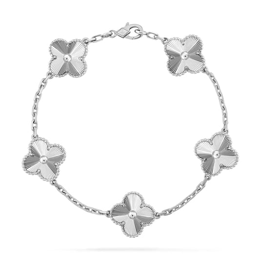 [Kincade Jewelrys]CLOVER SILVER 5 MOTIFS BRACELET