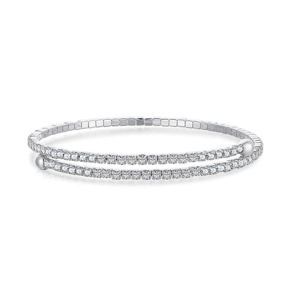 [Clover Jewelrys]Pulsera de moda redonda con hilera de diamantes