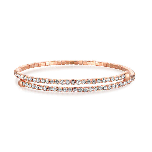 [Clover Jewelrys]Pulsera de moda redonda con hilera de diamantes