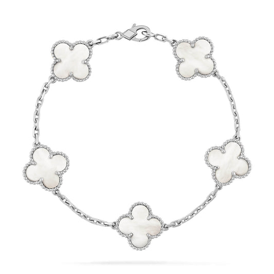 [Kincade Jewelrys]CLOVER SILVER MOP 5 MOTIF BRACELET