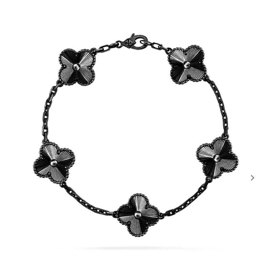 [Kincade Jewelrys]CLOVER 5 MOTIF BLACK BRACELET