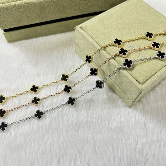 [Kincade Jewelrys]CLOVER 6 MOTIF  ONYXS BRACELET