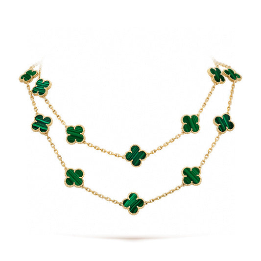 [Kincade Jewelrys]CLOVER 20 MOTIFS MALACHITE GOLD