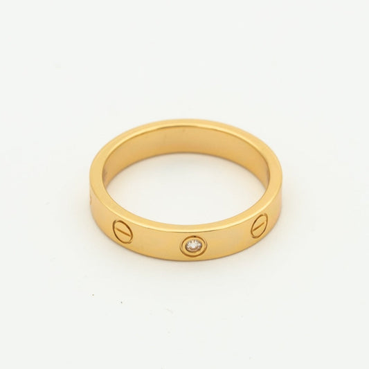 [Kincade Jewelrys]LOVE RING 4MM 1 DIAMOND PINK GOLD