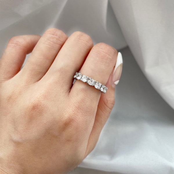 [Clover Jewelrys]Anillo Eternity con circonitas redondas