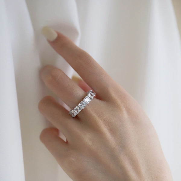 [Clover Joyas] Anillo tenis elegante de corte princesa