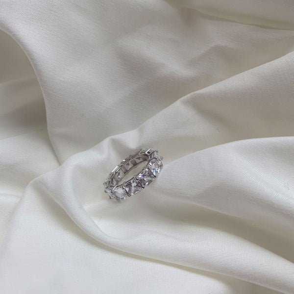 [Clover Joyas] Anillo tenis elegante de corte princesa
