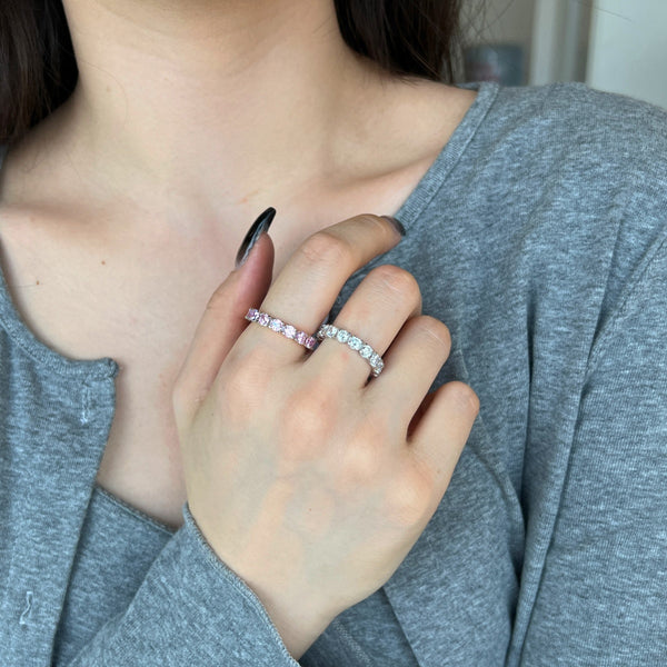 [Clover Jewelrys]Anillo Eternity con circonitas redondas