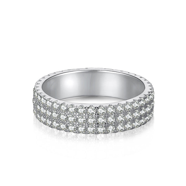 [ Clover Joyas] Anillo tenis de corte redondo delicado