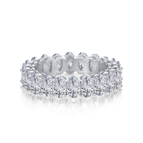 [Clover Jewelrys]Anillo de tenis con corte ovalado ornamentado