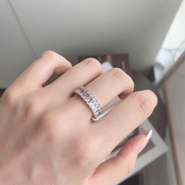 [Clover Jewelrys]Anillo único con corte radiante colorido