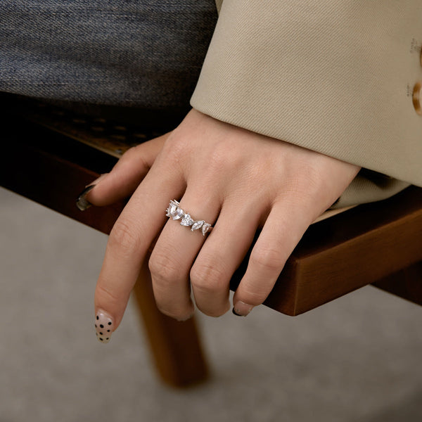 [Clover Jewelrys]Anillo delicado de corte múltiple